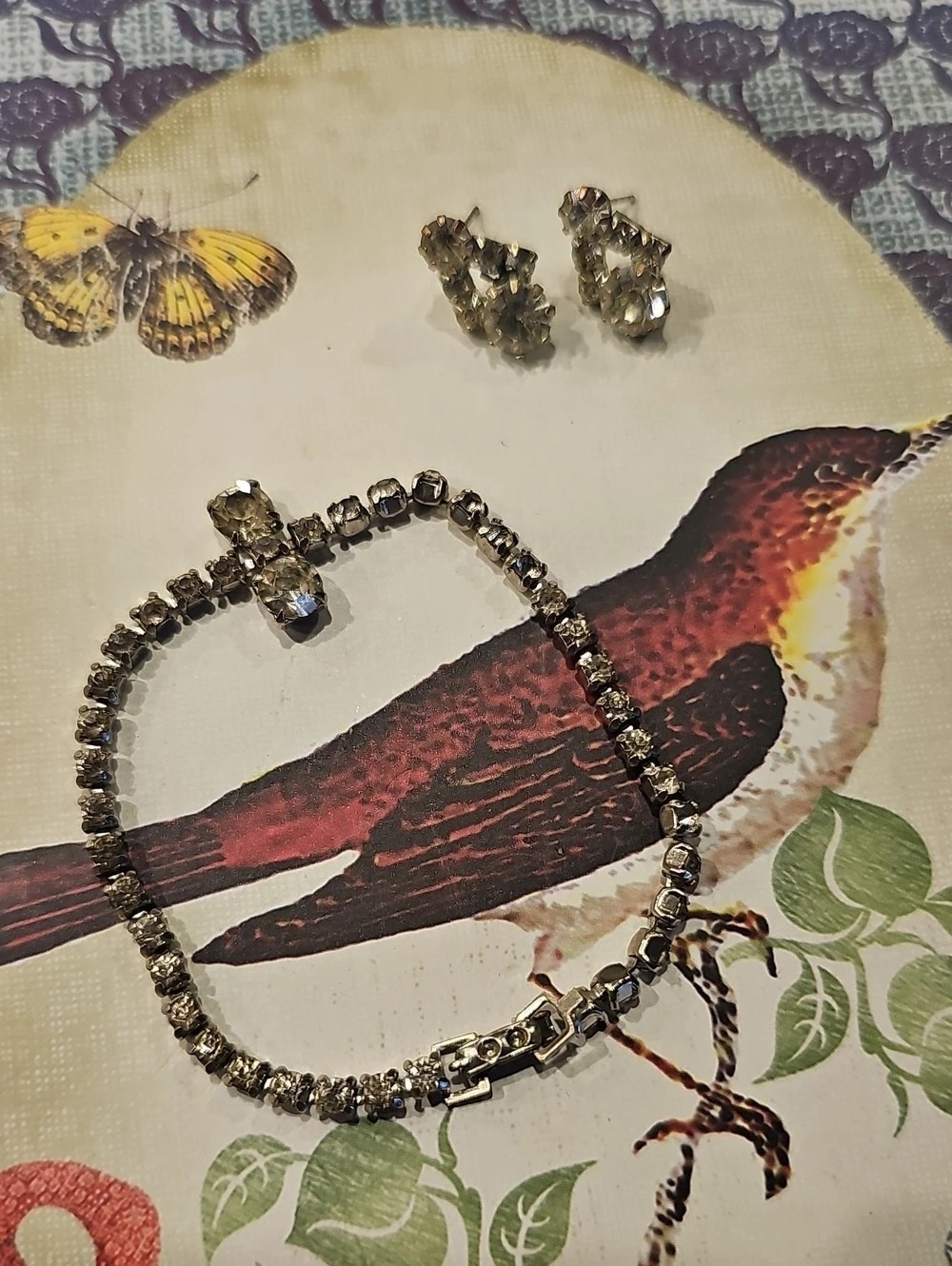 Rhinestone Necklace & Earring Set